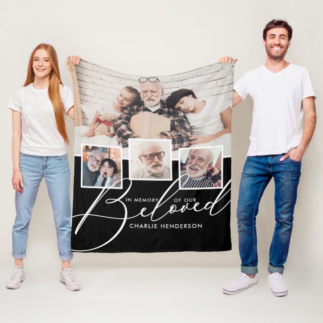 Cobertor De Velo Colagem de 4 Fotos em Memória de Nosso Querido (In Situ)