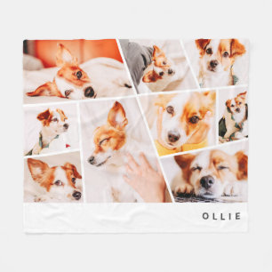 Cobertor De Velo Colagem de 9 Fotos Personalizadas Simples Modernas