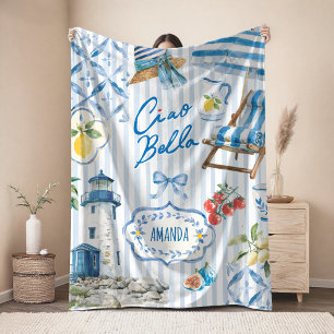 Cobertor De Velo Colagem de Citrino Siciliano Turquesa Azul Elegant