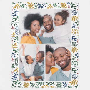 Cobertor De Velo Colagem de Fotografias Coloridas Botânica de inve