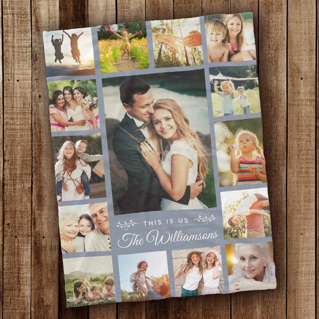 Cobertor De Velo Colagem de Fotografias com Nome da Família Persona (Criador carregado)