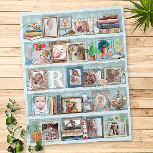 Cobertor De Velo Colagem de Fotografias da Família — Bookcase de