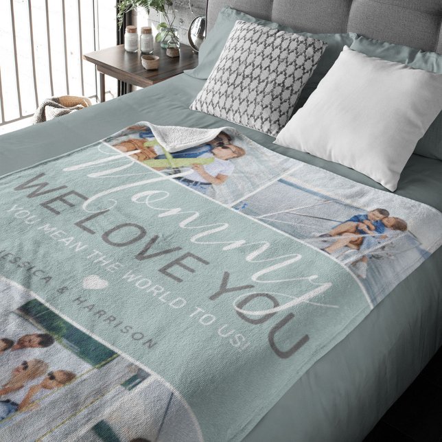 Cobertor De Velo Colagem de Fotografias da Mãe 'Nós Amo-Te' (Criador carregado)