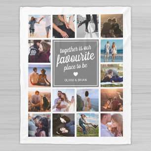 Cobertor De Velo Colagem de Fotografias de Casal Personalizado