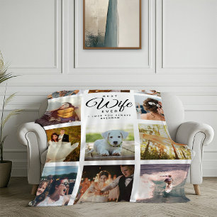 Cobertor De Velo Colagem de Fotografias de Instagram Chic Moderno d