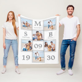 Cobertor De Velo Colagem de Fotografias do Casal Monograma Personal