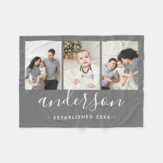 Cobertor De Velo Colagem de Fotografias do Monograma 3 da Família M