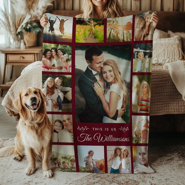 Cobertor De Velo Colagem de Fotografias do Nome da Família Personal (Criador carregado)