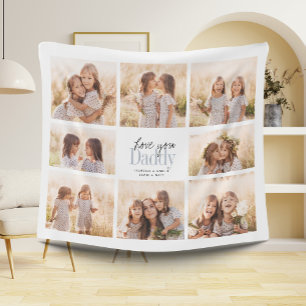 Cobertor De Velo Colagem de Fotografias do Pai Com Amor Personaliza