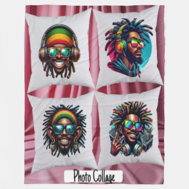 Cobertor De Velo Colagem de Fotos (Frente)