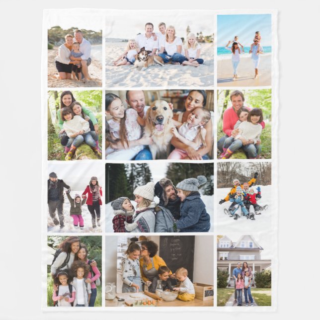 Cobertor De Velo Colagem de Fotos 12 Imagens (Frente)