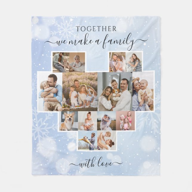 Cobertor De Velo Colagem de Fotos 14 Moderna da Família de Inverno (Frente)