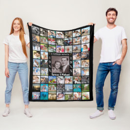 Cobertor De Velo Colagem de Fotos 55 Aniversário UNIDA DESDE