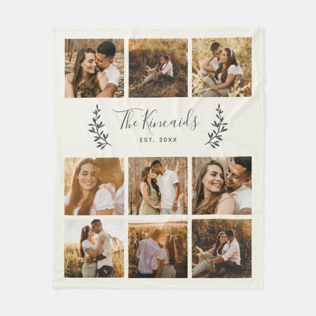 Cobertor De Velo Colagem de Fotos 9 Personalizada (Frente)