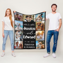 Cobertor De Velo Colagem de fotos Casal 9 imagens para sempre e sem