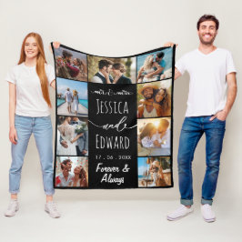 Cobertor De Velo Colagem de fotos Casal 9 imagens para sempre e sem