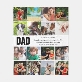 Cobertor De Velo Colagem de Fotos com Citação do Papai Tipografia M