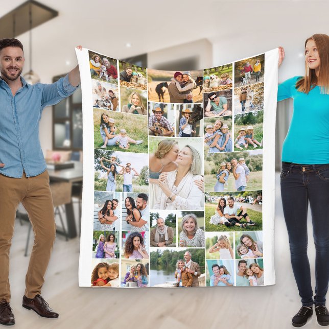 Cobertor De Velo Colagem de Fotos da Família 31 Picture White (Criador carregado)