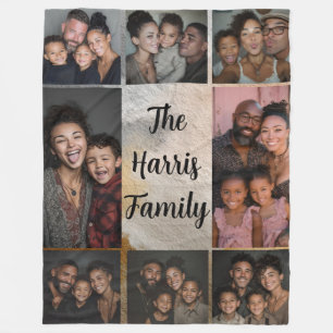 Cobertor De Velo Colagem de Fotos da Família de Tones Neutros Flóri