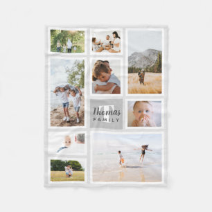 Cobertor De Velo Colagem de Fotos da Família Monocromática de Cin