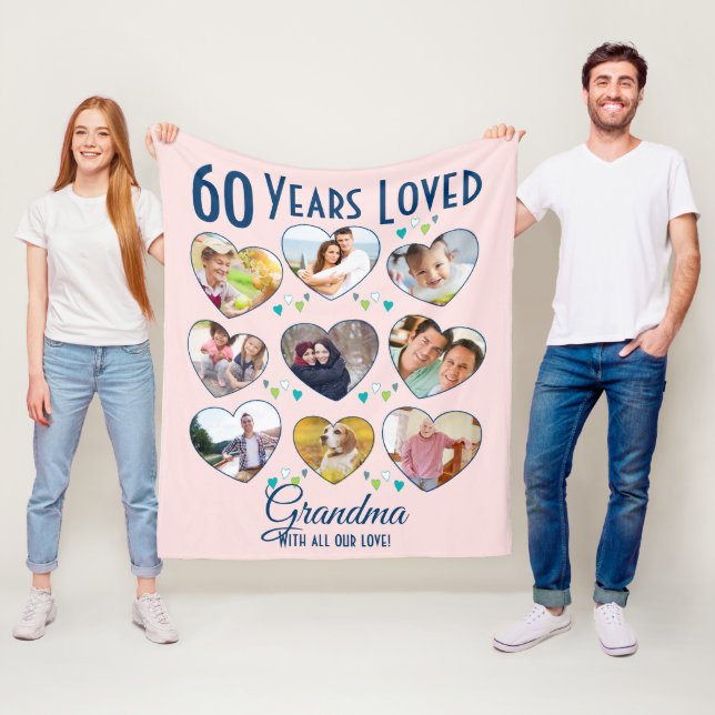 Cobertor De Velo Colagem de Fotos de Aniversário do Coração (In Situ)