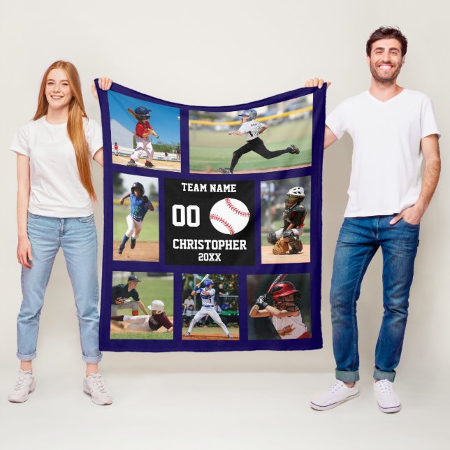 Cobertor De Velo Colagem de Fotos de Baseball (In Situ)