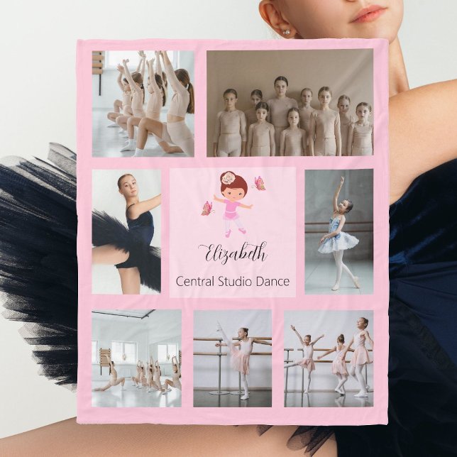 Cobertor De Velo Colagem de Fotos de Borboleta Ballerina (Ballerina Butterfly Photo Collage Fleece Blanket)