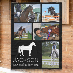 Cobertor De Velo Colagem de Fotos de Cavalos Personalizados Anel Eq