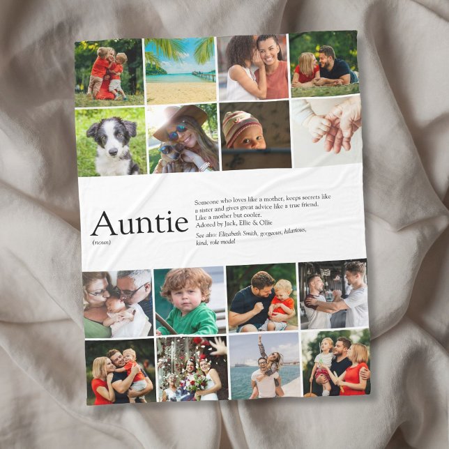 Cobertor De Velo Colagem de Fotos de Definição de Tia Favorita (Favorite Aunt Auntie Definition Photo Collage Fleece Blanket)