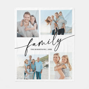 Cobertor De Velo Colagem de Fotos de Família com Roteiro Moderno