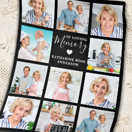 Cobertor De Velo Colagem de Fotos de Memorial Moderno Em Memória Ca