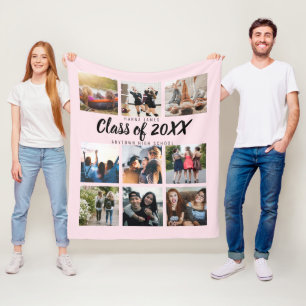 Cobertor De Velo Colagem de Fotos de Nove Instagram de Graduação
