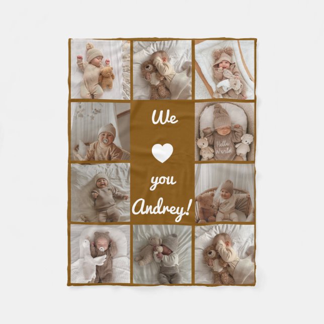 Cobertor De Velo Colagem de Fotos do Bebê Fleece Blanket (Frente)