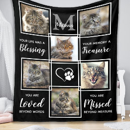 Cobertor De Velo Colagem de Fotos do Cat Memorial Gift Pet Losse Po