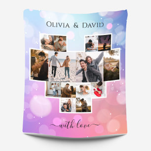 Cobertor De Velo Colagem de Fotos do Dia de os namorados de Amor