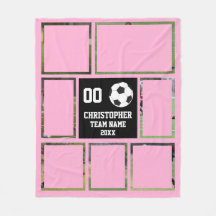 Colagem de fotos do futebol rosa