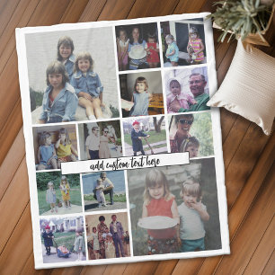 Cobertor De Velo Colagem de Fotos do Instagram - 14 fotos - texto d