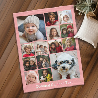 Cobertor De Velo Colagem de Fotos do Instagram - Até 14 Fotos por P