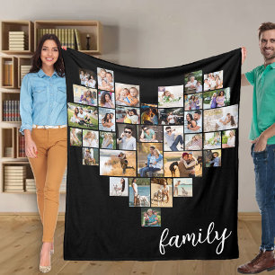 Cobertor De Velo Colagem de Fotos em Forma de Coração 36 Família Sc