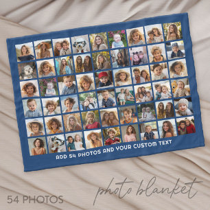 Cobertor De Velo Colagem de Fotos em Grade Quadrada 54 com Texto -