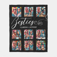 Colagem de Fotos Moderna Black White Bestie 9