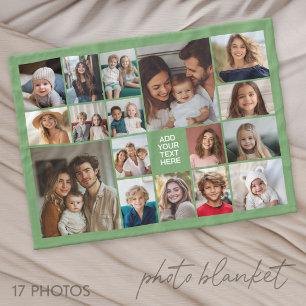 Cobertor De Velo Colagem de Fotos Personalizada 17 - com Texto