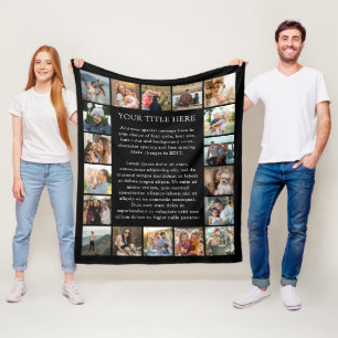 Cobertor De Velo Colagem de Fotos Personalizada 18 Sua Mensagem