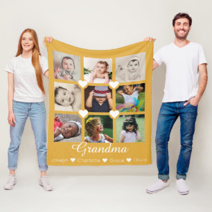 Cobertor De Velo Colagem de Fotos Personalizada 9 Fotos Com Coraç