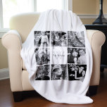 Cobertor De Velo Colagem de Fotos Personalizada da Família Branca<br><div class="desc">Colagem de fotos elegante.</div>