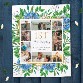 Cobertor De Velo Colagem de Fotos Personalizada de Hortênsias para