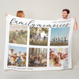 Cobertor De Velo Colagem de Fotos Personalizada de Memórias da Famí