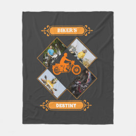 Cobertor De Velo Colagem de Fotos Personalizada de Motociclista