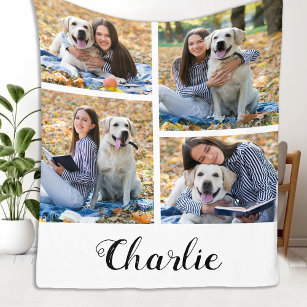 Cobertor De Velo Colagem de Fotos Personalizada do Pet Dog Lover