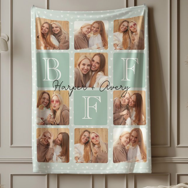 Cobertor De Velo Colagem de Fotos Personalizada dos Melhores Amigos (Celebrate your unbreakable bond with this "Best Friends Forever" photo blanket! )